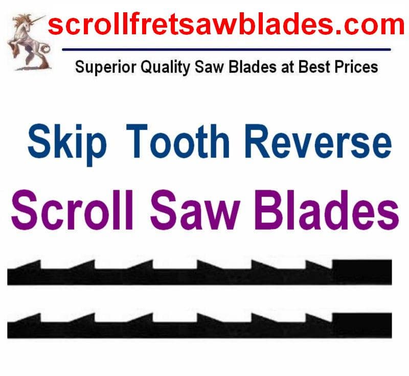Scroll saw blades with Reverse teeth